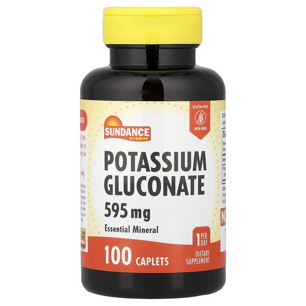 Sundance Vitamins, Potassium Gluconate, 595 mg, 100 Caplets