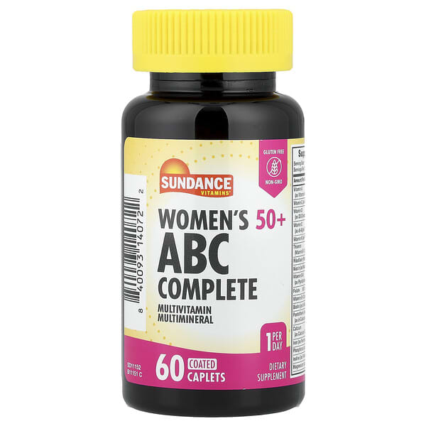 Sundance Vitamins, Women's 50+, ABC Complete Multivitamin Multimineral, 60 Coated Caplets