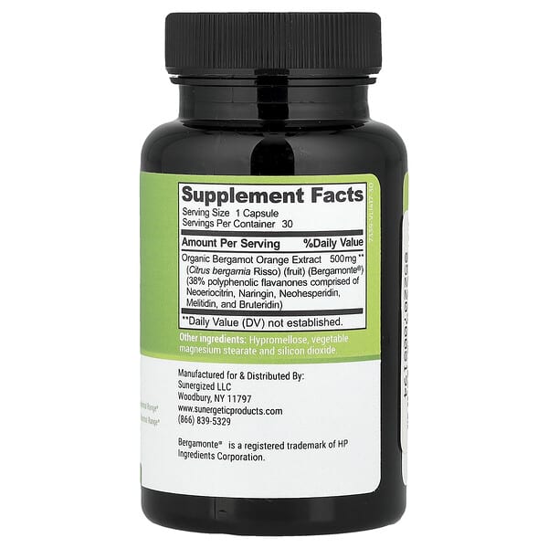 Alternative view of Sunergetic, Citrus Bergamot, 500 mg , 30 Capsules