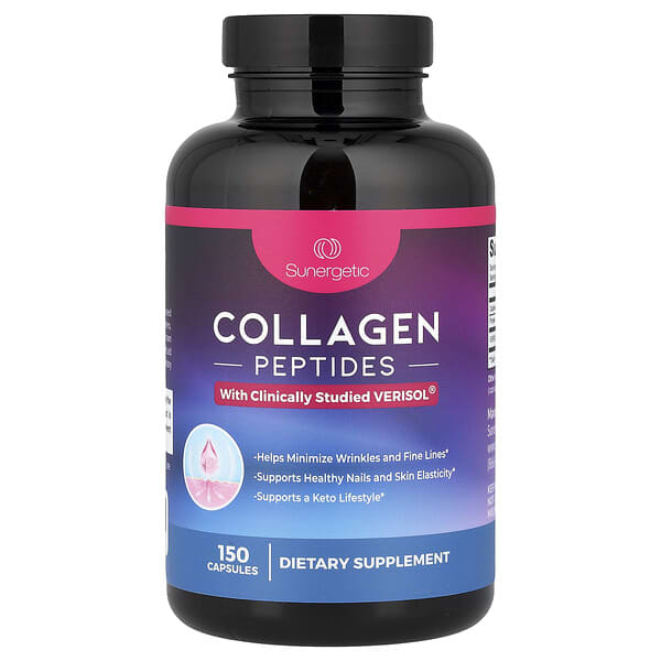 Sunergetic, Collagen Peptides, 150 Capsules (500 mg per Capsule)