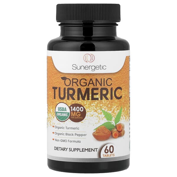 Sunergetic, Organic Turmeric, 60 Tablets