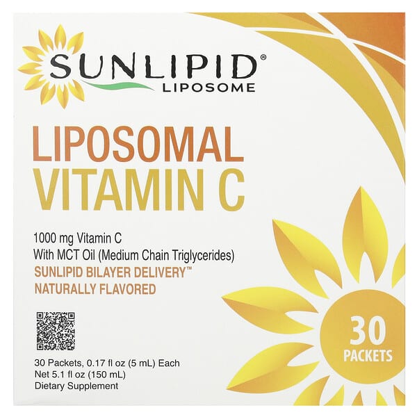 Sunlipid, Liposomal Vitamin C with MCT Oil, 30 Packets, 0.17 fl oz (5 ml) Each