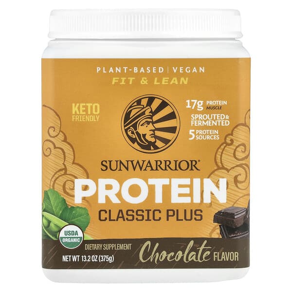 Sunwarrior, Classic Plus Protein, Chocolate, 13.2 oz (375 g)