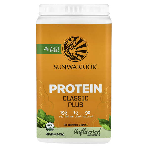 Sunwarrior, Classic Plus Protein, Unflavored, 1.65 lb (750 g)