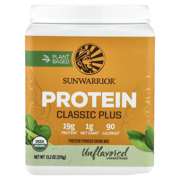 Sunwarrior, Classic Plus Protein, Unflavored, 13.2 oz (375 g)