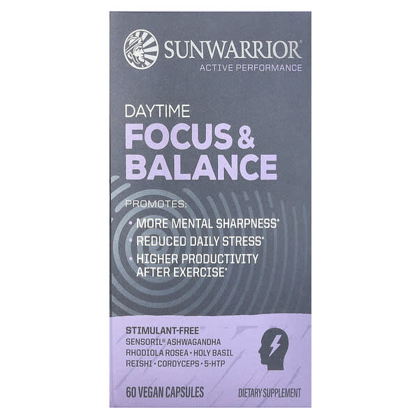 Sunwarrior, Daytime Focus & Balance, 60 Vegan Capsules