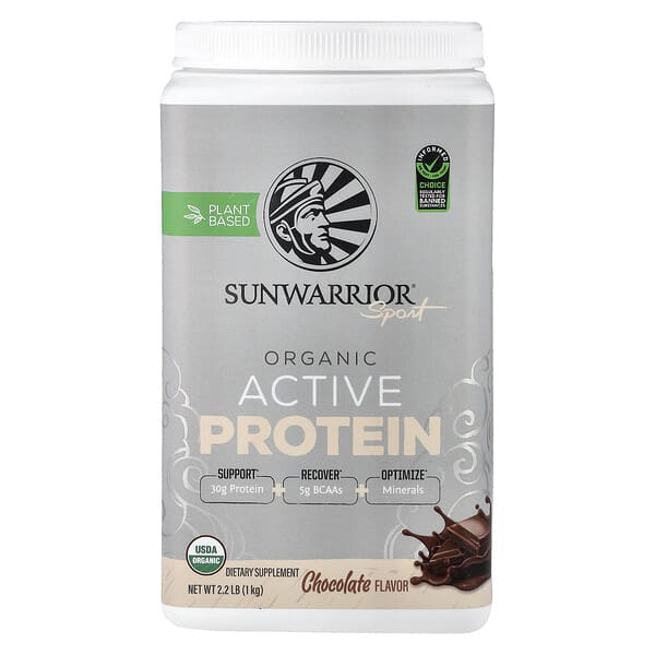 Sunwarrior, Sport, Organic Active Protein, Chocolate, 2.2 lb (1 kg)