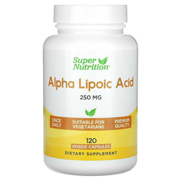 Super Nutrition, Alpha Lipoic Acid, 250 mg, 120 Veggie Capsules 3 Super Nutrition, Alpha Lipoic Acid, 250 mg, 120 Veggie Capsules