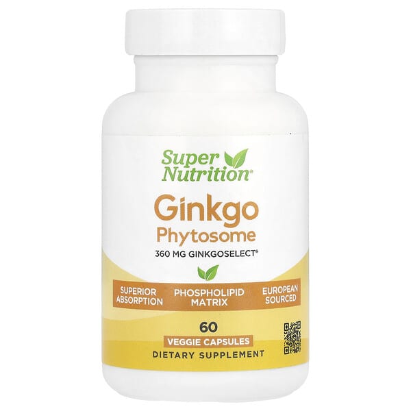 Super Nutrition, Ginkgo Phytosome, 360 mg, 60 Veggie Capsules