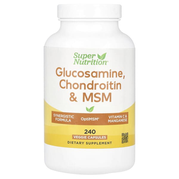 Super Nutrition, Glucosamine, Chondroitin, & MSM with Potassium and Vitamin C, 240 Veggie Capsules