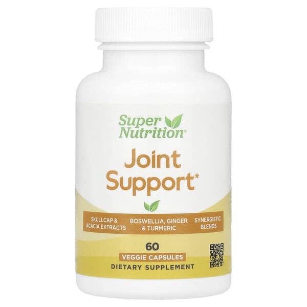 Super Nutrition, Joint Support with Olive Extract, Rutin, Boswellia Extract, and Ginger Extract, 60 Veggie Capsules