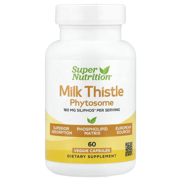 Super Nutrition, Milk Thistle Phytosome, 160 mg, 60 Veggie Capsules