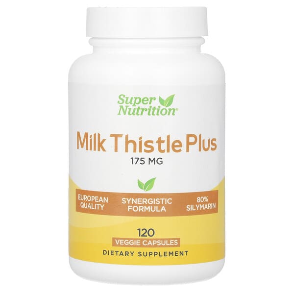 Super Nutrition, Milk Thistle Plus with Turmeric Extract and Artichoke Extract, 175 mg, 120 Veggie Capsules