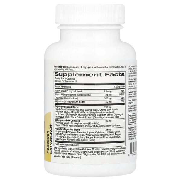 Alternative view of Super Nutrition, PMS Comfort Support with Calcium, Vitex, Magnesium, and BioResponse DIM Complex, 56 Veggie Capsules