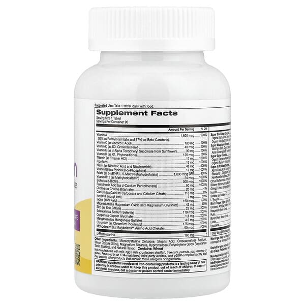 Alternative view of Super Nutrition, Simply One®, 50+ Women Multivitamin with Super Complexes, 90 Tablets