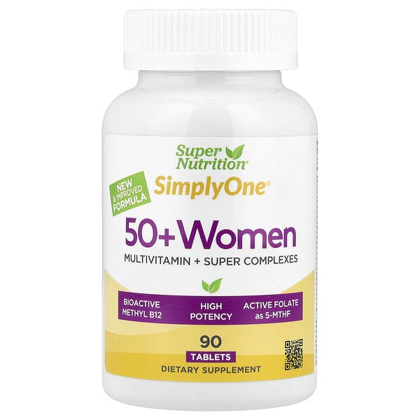 Super Nutrition, Simply One®, 50+ Women Multivitamin with Super Complexes, 90 Tablets