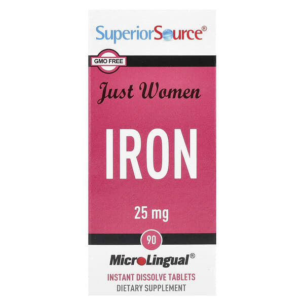 Superior Source, Just Women, Iron, 25 mg, 90 MicroLingual® Instant Dissolve Tablets