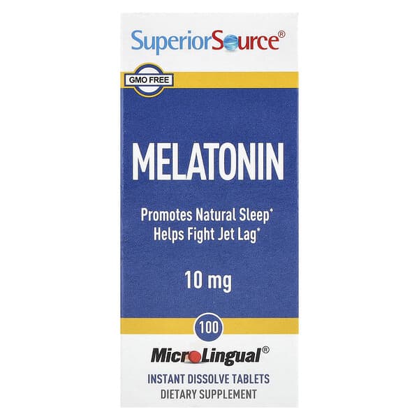 Superior Source, Melatonin, 10 mg, 100 MicroLingual® Instant Dissolve Tablets