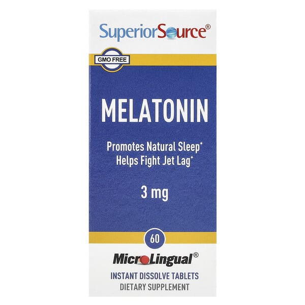 Superior Source, Melatonin, 3 mg, 60 MicroLingual® Instant Dissolve Tablets