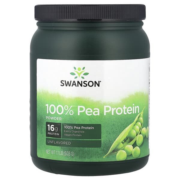Swanson, 100% Pea Protein Powder, Unflavored, 1.1 lb (503 g)