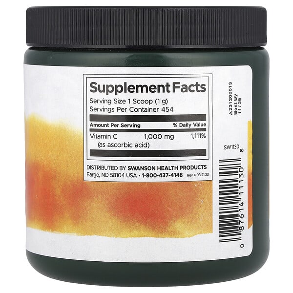 Alternative view of Swanson, 100% Pure C-1000, Vitamin C Powder, 16 oz (454 g)