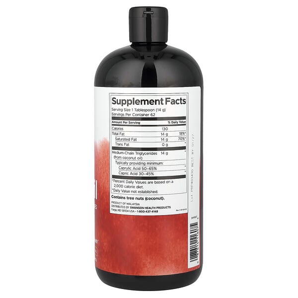 Alternative view of Swanson, 100% Pure MCT Oil, 32 fl oz (946 ml)