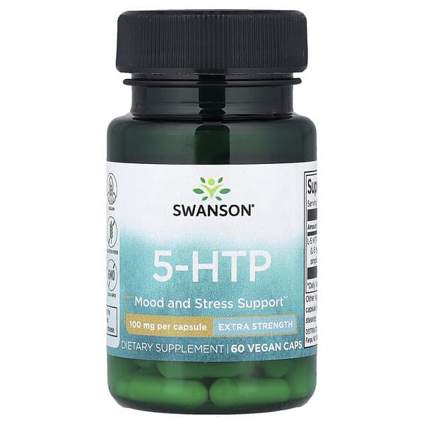 Swanson, 5-HTP, 100 mg, 60 Vegan Caps