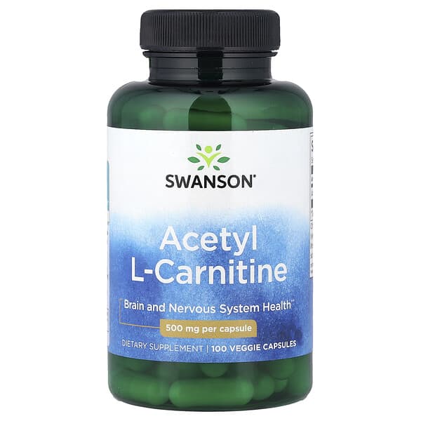 Swanson, Acetyl L-Carnitine, 500 mg, 100 Veggie Capsules 1 Swanson, Acetyl L-Carnitine, 500 mg, 100 Veggie Capsules