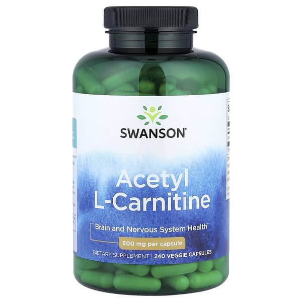 Swanson, Acetyl L-Carnitine, 500 mg, 240 Veggie Capsules
