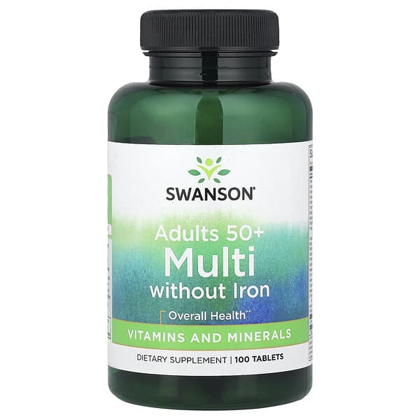 Swanson, Adults 50+ Multi Without Iron, 100 Tablets 4 Swanson, Adults 50+ Multi Without Iron, 100 Tablets