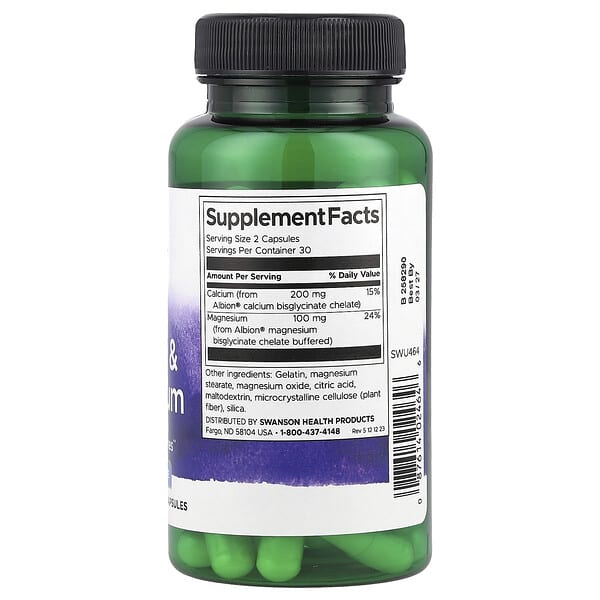 Alternative view of Swanson, Albion® Calcium & Magnesium, 60 Capsules