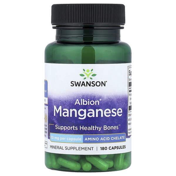 Swanson, Albion® Manganese, 10 mg, 180 Capsules