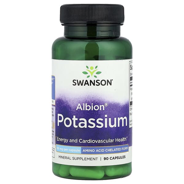 Swanson, Albion® Potassium, 99 mg, 90 Capsules