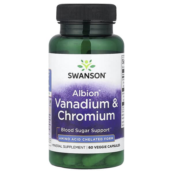 Swanson, Albion® Vanadium & Chromium, 60 Veggie Capsules