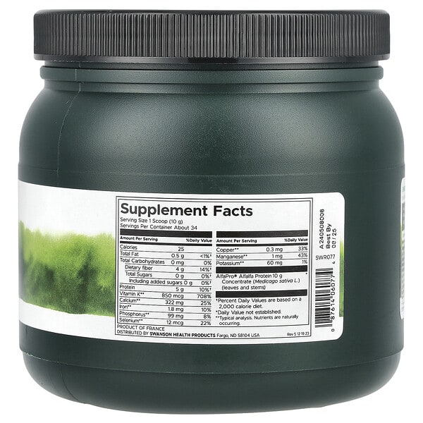 Alternative view of Swanson, AlfaPro® Alfalfa Protein Concentrate, 12 oz (340 g)