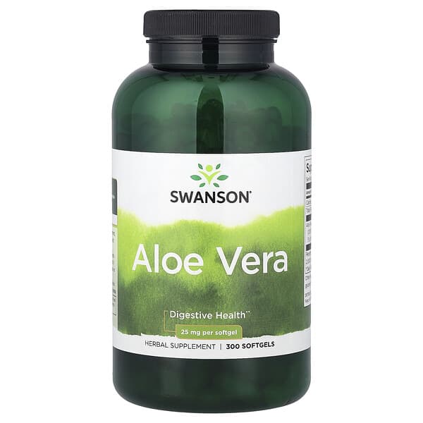 Swanson, Aloe Vera, 25 mg, 300 Softgels