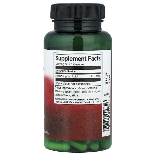 Alternative view of Swanson, Alpha Lipoic Acid, 100 mg, 120 Capsules