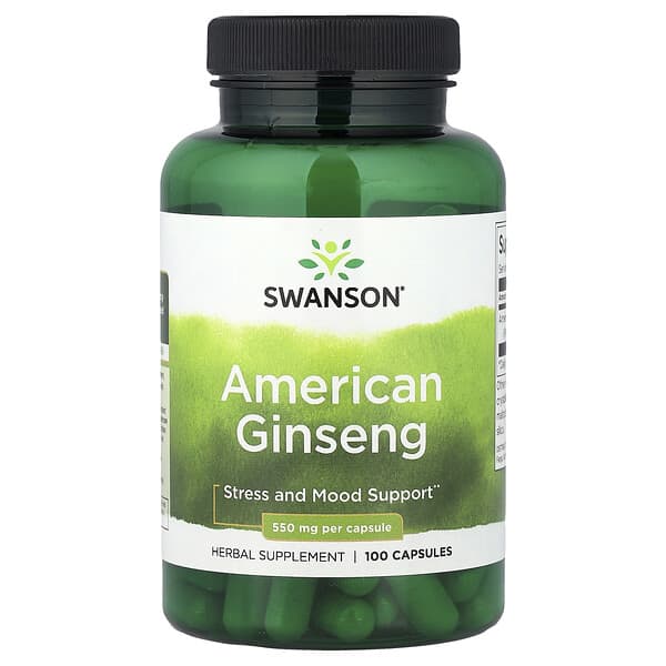 Swanson, American Ginseng , 550 mg , 100 Capsules