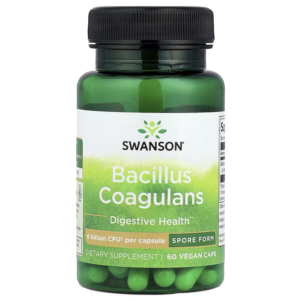 Swanson, Bacillus Coagulans, 6 Billion CFU, 60 Vegan Caps