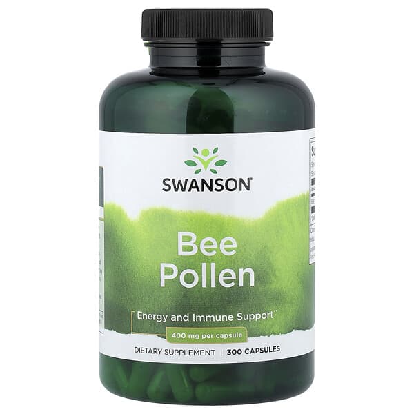 Swanson, Bee Pollen, 400 mg, 300 Capsules