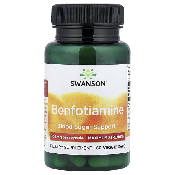 Swanson, Benfotiamine, Maximum Strength, 300 mg, 60 Veggie Caps