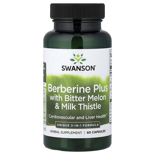 Swanson, Berberine Plus with Bitter Melon & Milk Thistle, 60 Capsules