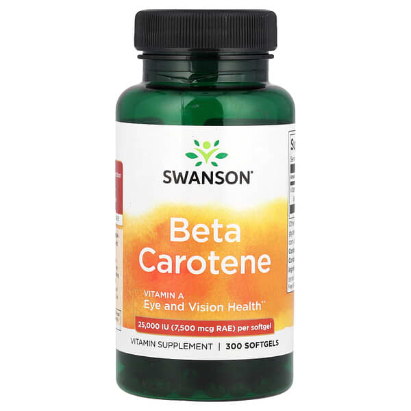 Swanson, Beta Carotene, 25,000 IU (7,500 mcg RAE), 300 Softgels 5 Swanson, Beta Carotene, 25,000 IU (7,500 mcg RAE), 300 Softgels
