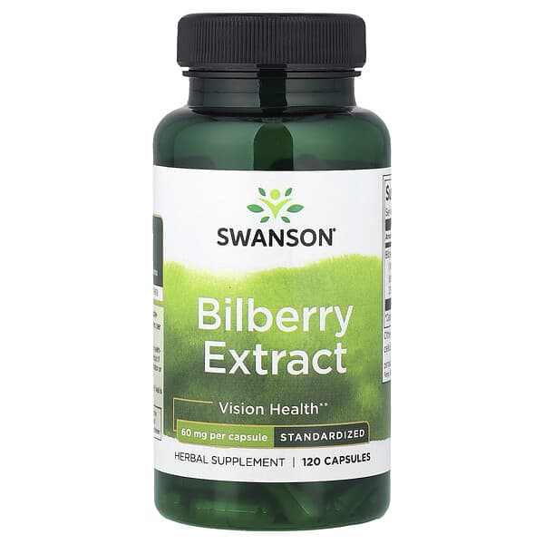 Swanson, Bilberry Extract, Standardized, 60 mg, 120 Capsules