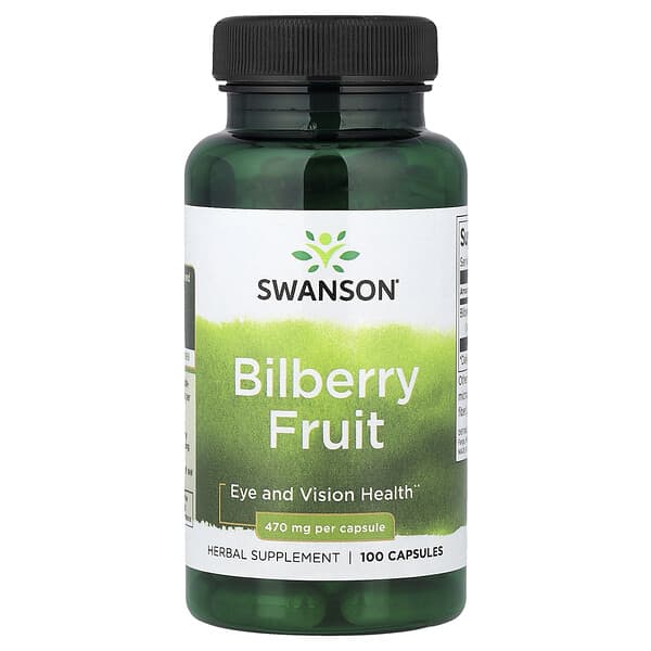 Swanson, Bilberry Fruit, 470 mg, 100 Capsules