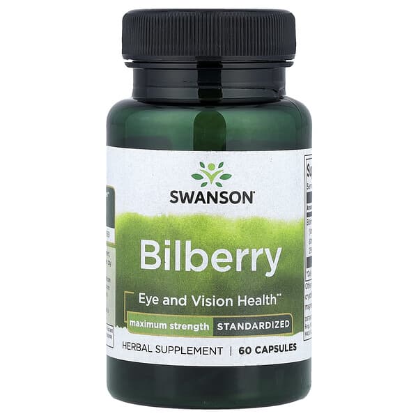 Swanson, Bilberry, Standardized, 60 Capsules (250 mg per Capsule)