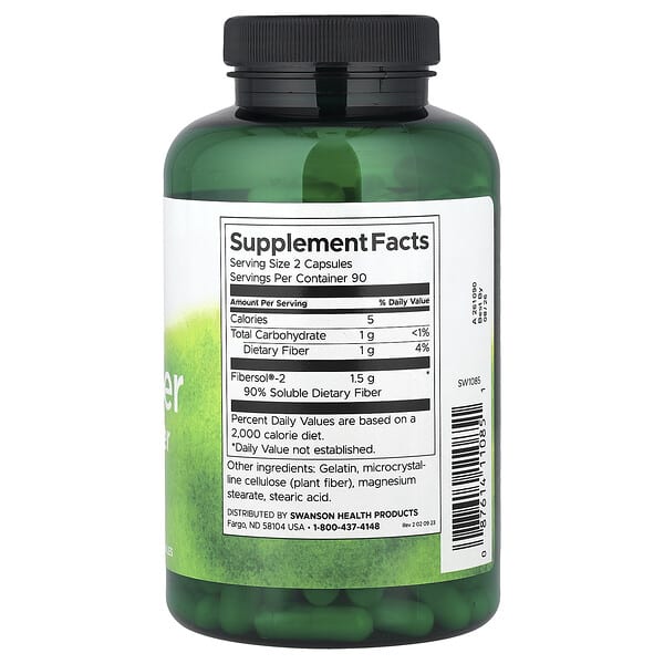 Alternative view of Swanson, Bio-Fiber, 750 mg, 180 Capsules