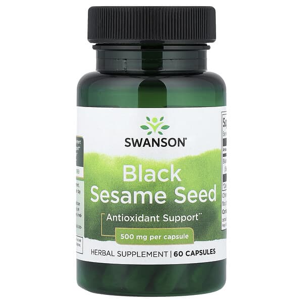 Swanson, Black Sesame Seed, 500 mg, 60 Capsules