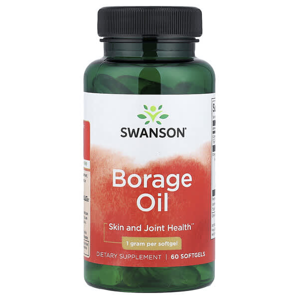 Swanson, Borage Oil, 1 g, 60 Softgels