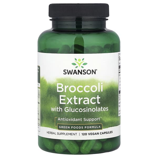 Swanson, Broccoli Extract with Glucosinolates, 120 Vegan Capsules (600 mg per Capsule)